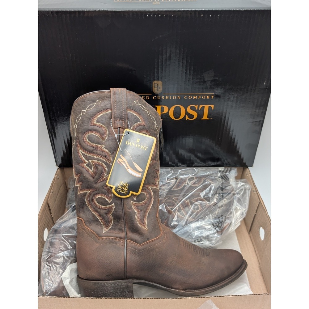 Dan Post Apache DP2159 Mens 11.5 EW Brown Leather Western Cowboy Boots